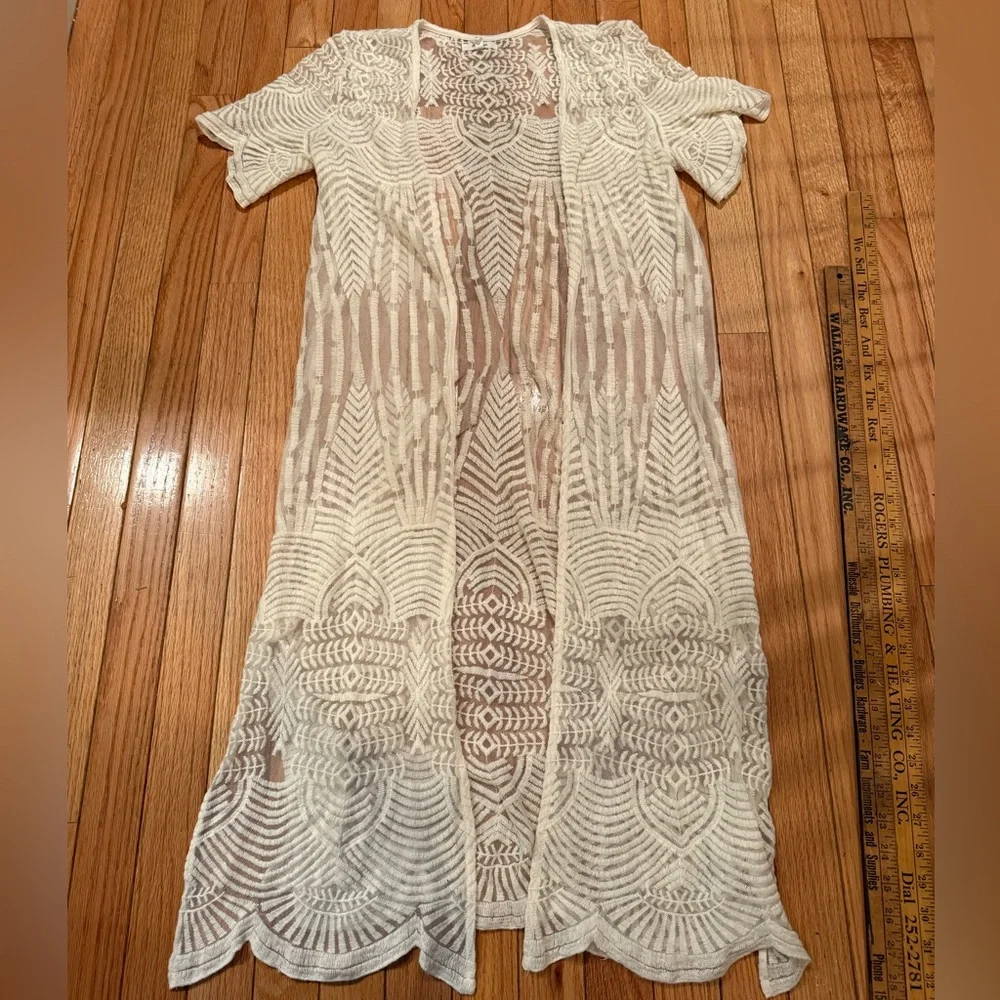 White Lace Swim Cover-Up festival layer Size S boho concert